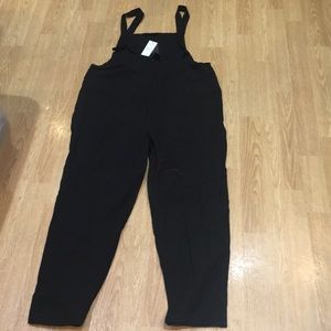 NWT Black Linen Over-alls XL